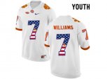 2016 US Flag Fashion Youth Clemson Tigers Mike Williams #7 College Football Limited Jersey - White