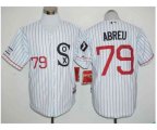 Chicago White Sox #79 Jose Abreu White(Black Strip) Cooperstown Stitched Baseball Jersey