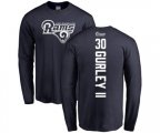 Los Angeles Rams #30 Todd Gurley Navy Blue Backer Long Sleeve T-Shirt