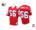 New England Patriots #56 Andre Tippett Red Authentic Throwback Football Jersey