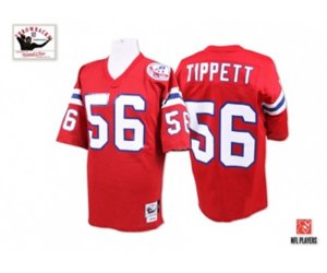 New England Patriots #56 Andre Tippett Red Authentic Throwback Football Jersey