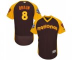 Milwaukee Brewers #8 Ryan Braun Brown 2016 All-Star National League BP Authentic Collection Flex Base Baseball Jersey