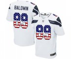 Seattle Seahawks #89 Doug Baldwin Elite White Road USA Flag Fashion Football Jersey