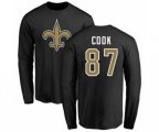 New Orleans Saints #87 Jared Cook Black Name & Number Logo Long Sleeve T-Shirt