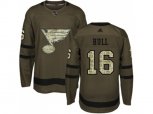Adidas St. Louis Blues #16 Brett Hull Green Salute to Service Stitched NHL Jersey