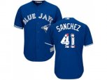 Toronto Blue Jays #41 Aaron Sanchez Blue Team Logo Fashion Stitched MLB Jersey