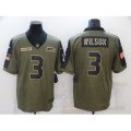 Seattle Seahawks #3 Russell Wilson Nike Olive 2021 Salute To Service Limited Player Jersey