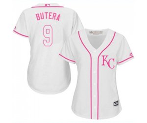 Women\'s Kansas City Royals #9 Drew Butera Authentic White Fashion Cool Base Baseball Jersey