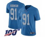 Detroit Lions #91 A'Shawn Robinson Blue Alternate Vapor Untouchable Limited Player 100th Season Football Jersey