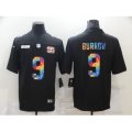 Cincinnati Bengals #9 Joe Burrow Rainbow Version Nike Limited Jersey