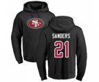 San Francisco 49ers #21 Deion Sanders Black Name & Number Logo Pullover Hoodie