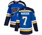 Adidas St. Louis Blues #7 Patrick Maroon Authentic Royal Blue Home NHL Jersey