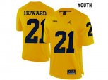 2016 Youth Jordan Brand Michigan Wolverines Desmond Howard #21 College Football Limited Jersey - Yellow