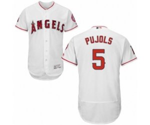 Los Angeles Angels of Anaheim #5 Albert Pujols White Flexbase Authentic Collection MLB Jersey