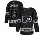 Adidas Philadelphia Flyers #15 Jori Lehtera Authentic Black Team Logo Fashion NHL Jersey