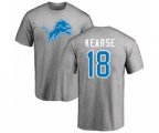 Detroit Lions #18 Jermaine Kearse Ash Name & Number Logo T-Shirt