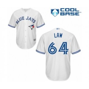 Toronto Blue Jays #64 Derek Law Authentic White Home Baseball Player Jersey