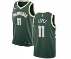 Milwaukee Bucks #11 Brook Lopez Swingman Green Basketball Jersey - Icon Edition