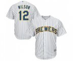 Milwaukee Brewers #12 Alex Wilson Replica White Home Cool Base Baseball Jersey