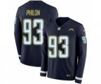 Los Angeles Chargers #93 Darius Philon Limited Navy Blue Therma Long Sleeve NFL Jersey