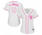 Women's New York Mets #18 Travis d'Arnaud Authentic White Fashion Cool Base Baseball Jersey