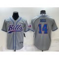 Buffalo Bills #14 Stefon Diggs Grey Stitched Cool Base Nike Baseball Jersey