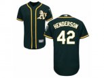 Oakland Athletics #42 Dave Henderson Green Flexbase Authentic Collection MLB Jersey