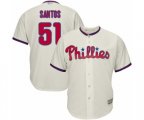 Philadelphia Phillies Enyel De Los Santos Replica Cream Alternate Home Cool Base Baseball Player Jersey