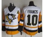 Pittsburgh Penguins #10 Ron Francis White Black CCM Throwback Stitched Hockey Jersey