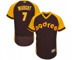 San Diego Padres #7 Manuel Margot Brown Alternate Cooperstown Authentic Collection Flex Base Baseball Jersey