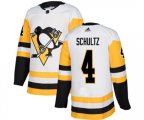 Adidas Pittsburgh Penguins #4 Justin Schultz Authentic White Away NHL Jersey