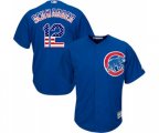 Chicago Cubs #12 Kyle Schwarber Replica Royal Blue USA Flag Fashion Baseball Jersey