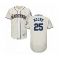 Seattle Mariners #25 Dylan Moore Cream Alternate Flex Base Authentic Collection Baseball Player Jersey