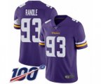 Minnesota Vikings #93 John Randle Purple Team Color Vapor Untouchable Limited Player 100th Season Football Jersey