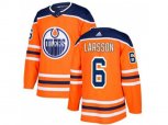 Edmonton Oilers #6 Adam Larsson Orange Home Authentic Stitched NHL Jersey