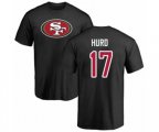 San Francisco 49ers #17 Jalen Hurd Black Name & Number Logo T-Shirt