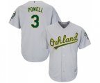 Oakland Athletics #3 Boog Powell Replica Grey Road Cool Base Baseball Jersey