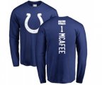 Indianapolis Colts #1 Pat McAfee Royal Blue Backer Long Sleeve T-Shirt