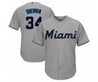 Miami Marlins Magneuris Sierra Replica Grey Road Cool Base Baseball Player Jersey