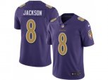 Baltimore Ravens #8 Lamar Jackson Purple Stitched NFL Limited Rush Jersey