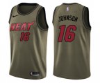 Miami Heat #16 James Johnson Swingman Green Salute to Service NBA Jersey