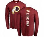 Washington Redskins #74 Geron Christian Maroon Backer Long Sleeve T-Shirt