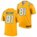 Los Angeles Chargers #81 Mike Williams Nike 2021 Gold Inverted Legend Jersey
