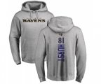Baltimore Ravens #81 Hayden Hurst Ash Backer Pullover Hoodie
