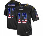Los Angeles Chargers #13 Keenan Allen Elite Black USA Flag Fashion Football Jersey