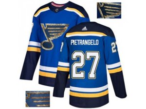 Adidas St. Louis Blues #27 Alex Pietrangelo Blue Home Authentic Fashion Gold Stitched NHL Jersey