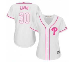 Women\'s Philadelphia Phillies #30 Dave Cash Authentic White Fashion Cool Base Baseball Jersey