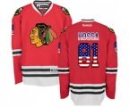 Chicago Blackhawks #81 Marian Hossa Authentic Red USA Flag Fashion NHL Jersey