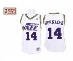 Utah Jazz #14 Jeff Hornacek Swingman White Throwback Basketball Jersey