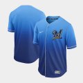 Nike Milwaukee Brewers Blank Blue Drift Fashion MLB Jersey